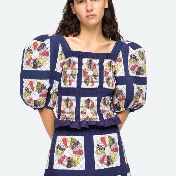 Sea New York Navy Patchwork Blouse - Picture 3 of 5